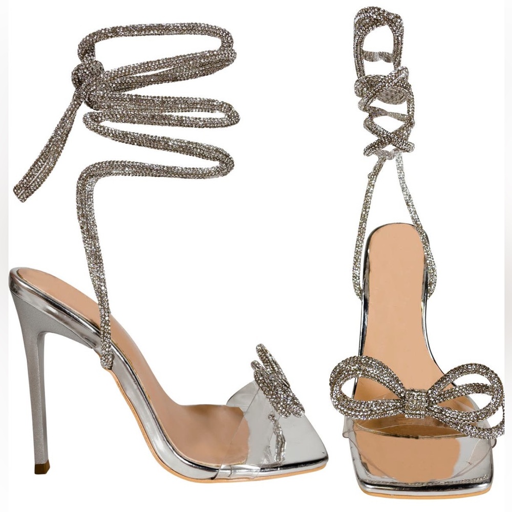 • Azalea Wang Drake Sandal Silver Heels